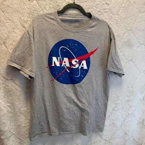 NASA T Shirt Mens Large Gray Meatball Logo Graphic Tee Space Astronomy L